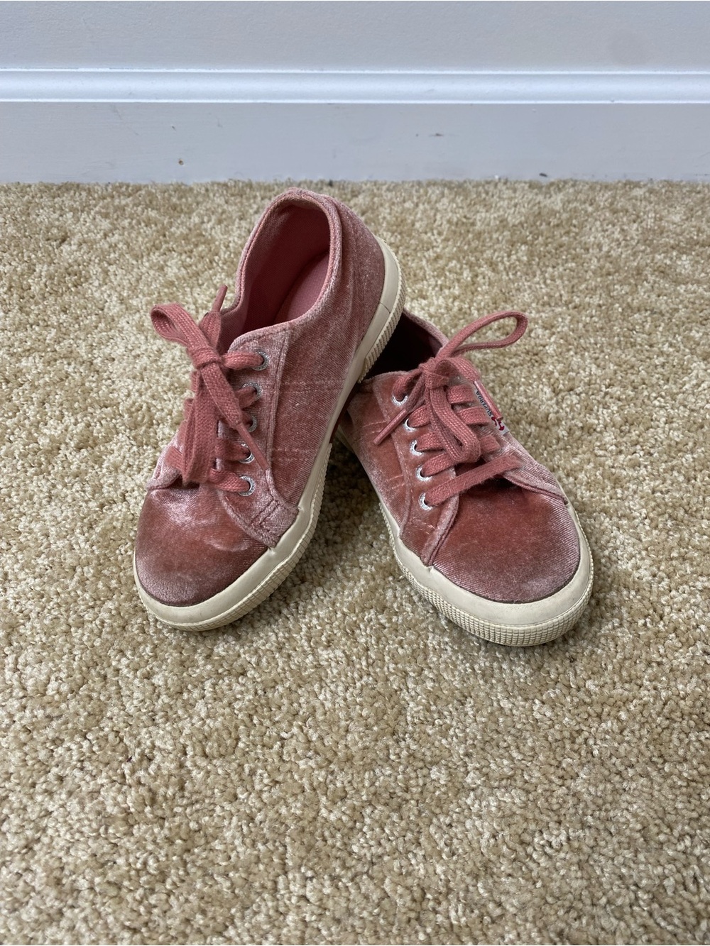 Superga Pink Velvet Sneakers